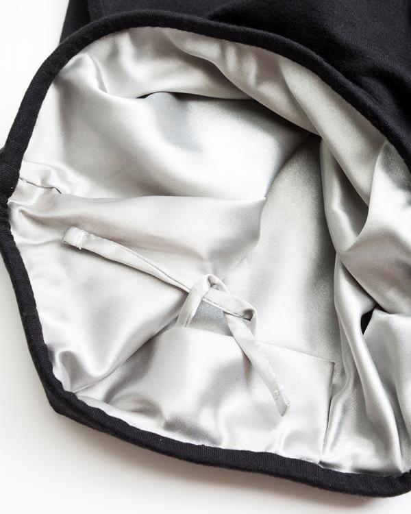 Grace Eleyae Black Adjustable Slap Satin-Lined Cap Sleep Cap